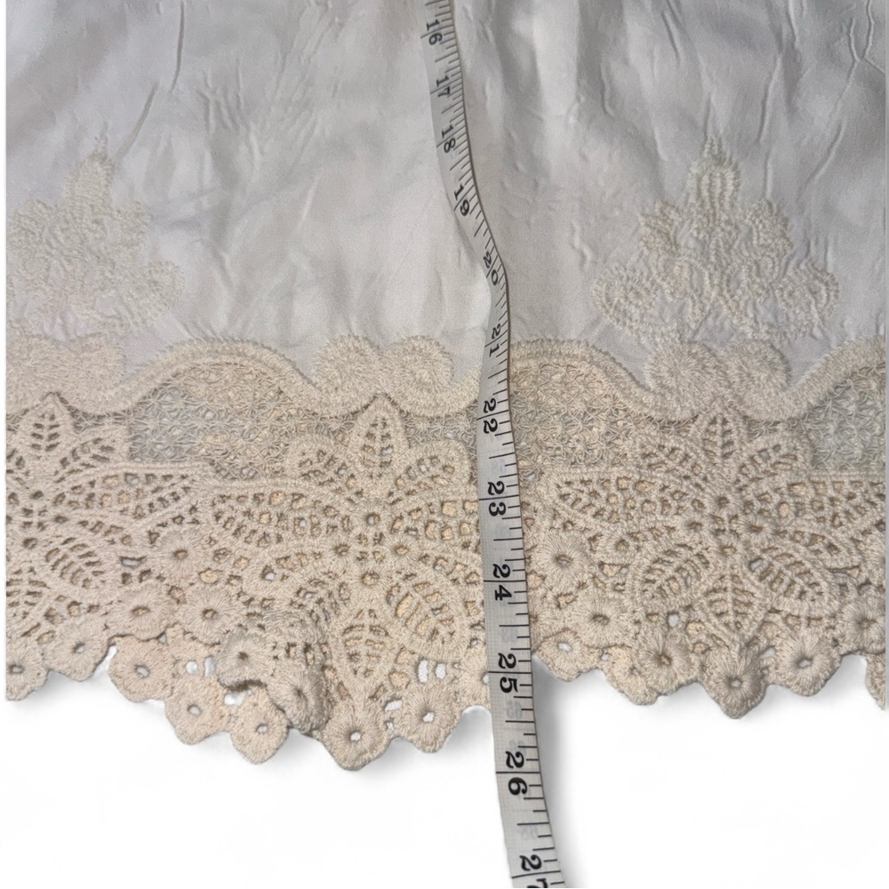 Democracy Women’s Cream Boho Crochet Top Plus Size 1X  EUC - Picture 6 of 9